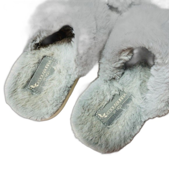 Koolaburra by UGG Women Double Strap Faux Fur Slide Sandals Fuzz On - Picture 2 of 7